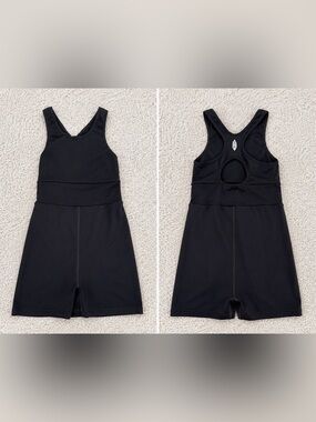 Free People Black Kids Romper Bike Short Unitard